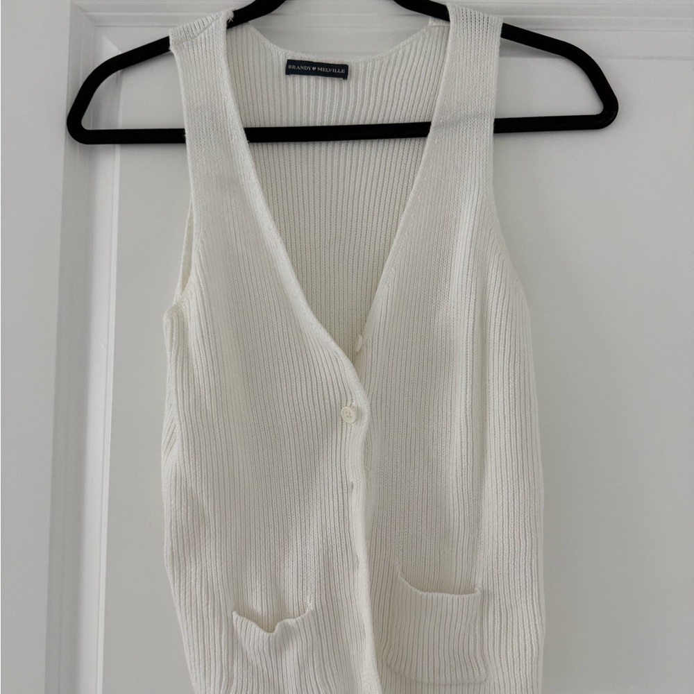 Brandy Melville White Knit Top
